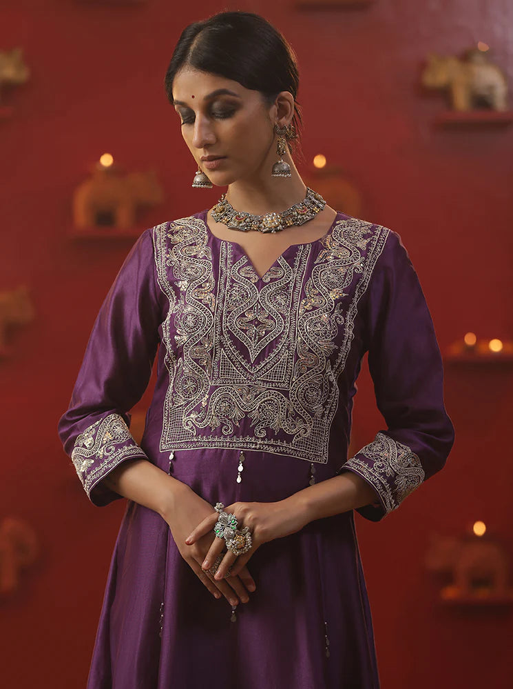 Purple Shringar Anarkali Suit Set