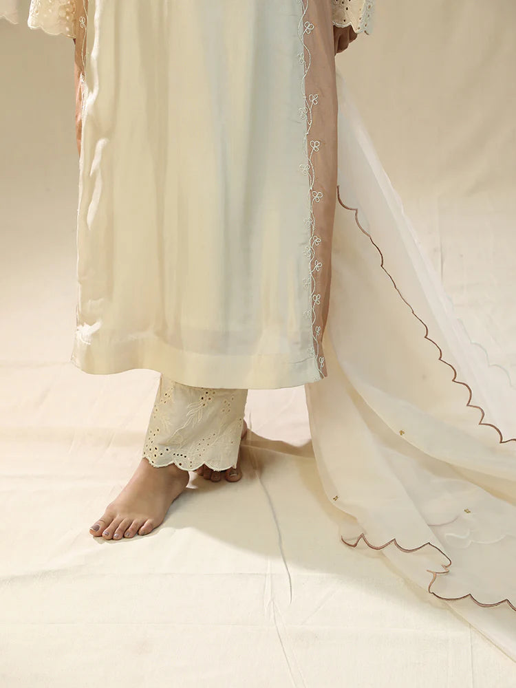 Ivory Handpainted Kurta Suit Set