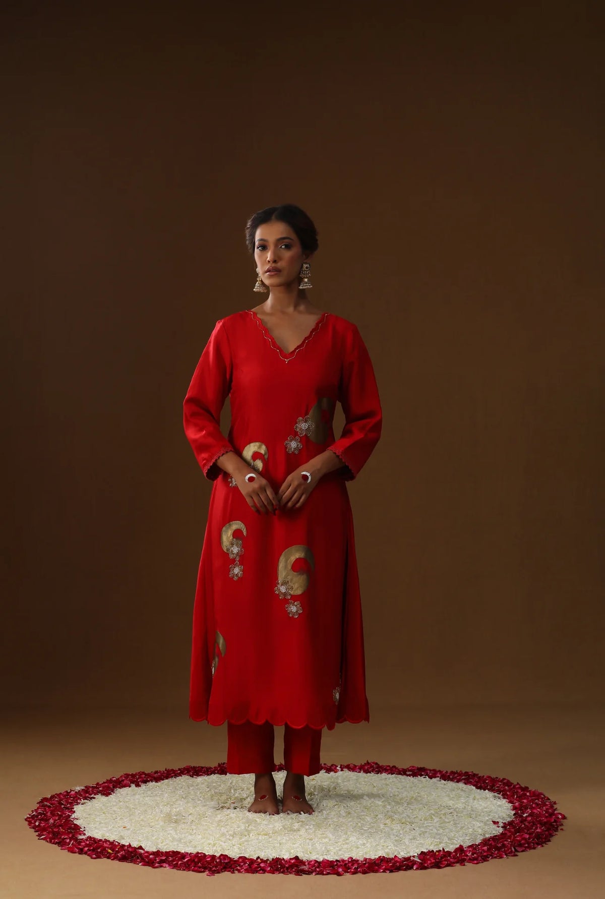 Rooh Gulabi Handpainted Suit Set