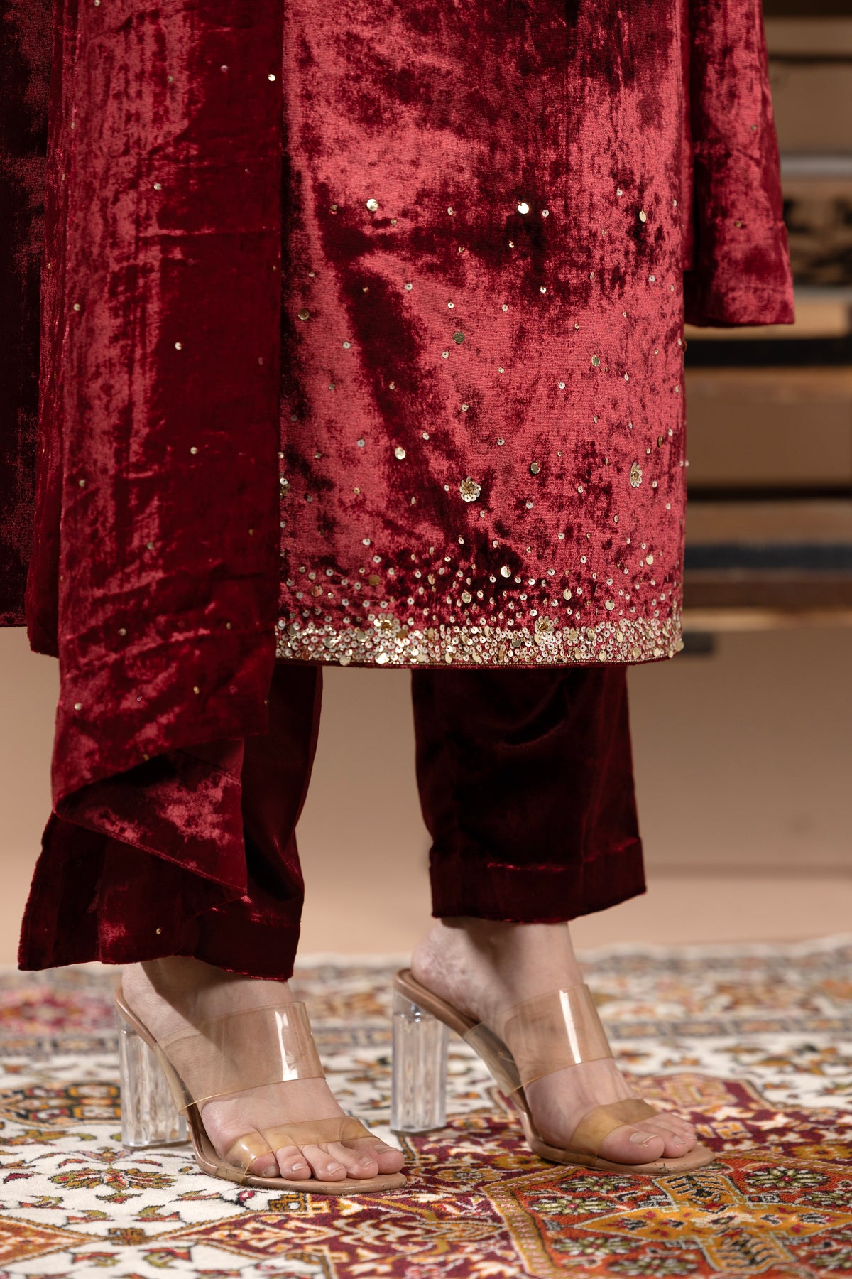 Velvet Kurta Set