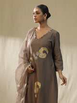 Mocha Brushstroke Suit Set