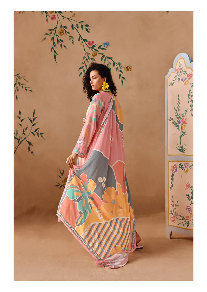 Pure Hamp Linen Suit With Heavy Khatli Hand Work