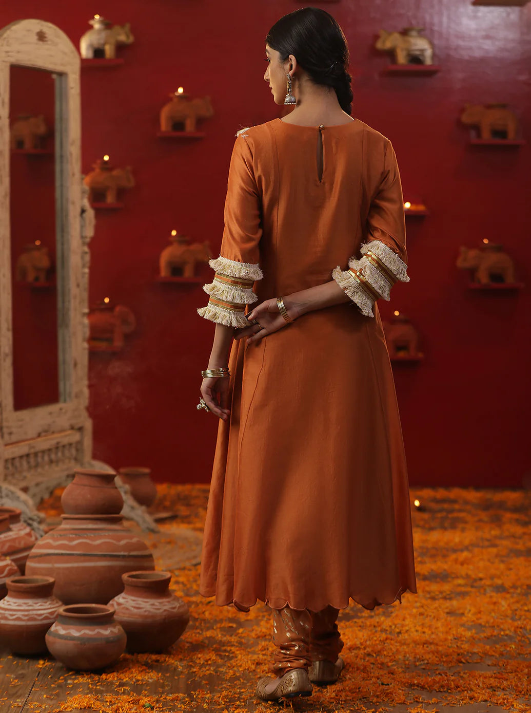 Orange Shringar Raas C York Suit