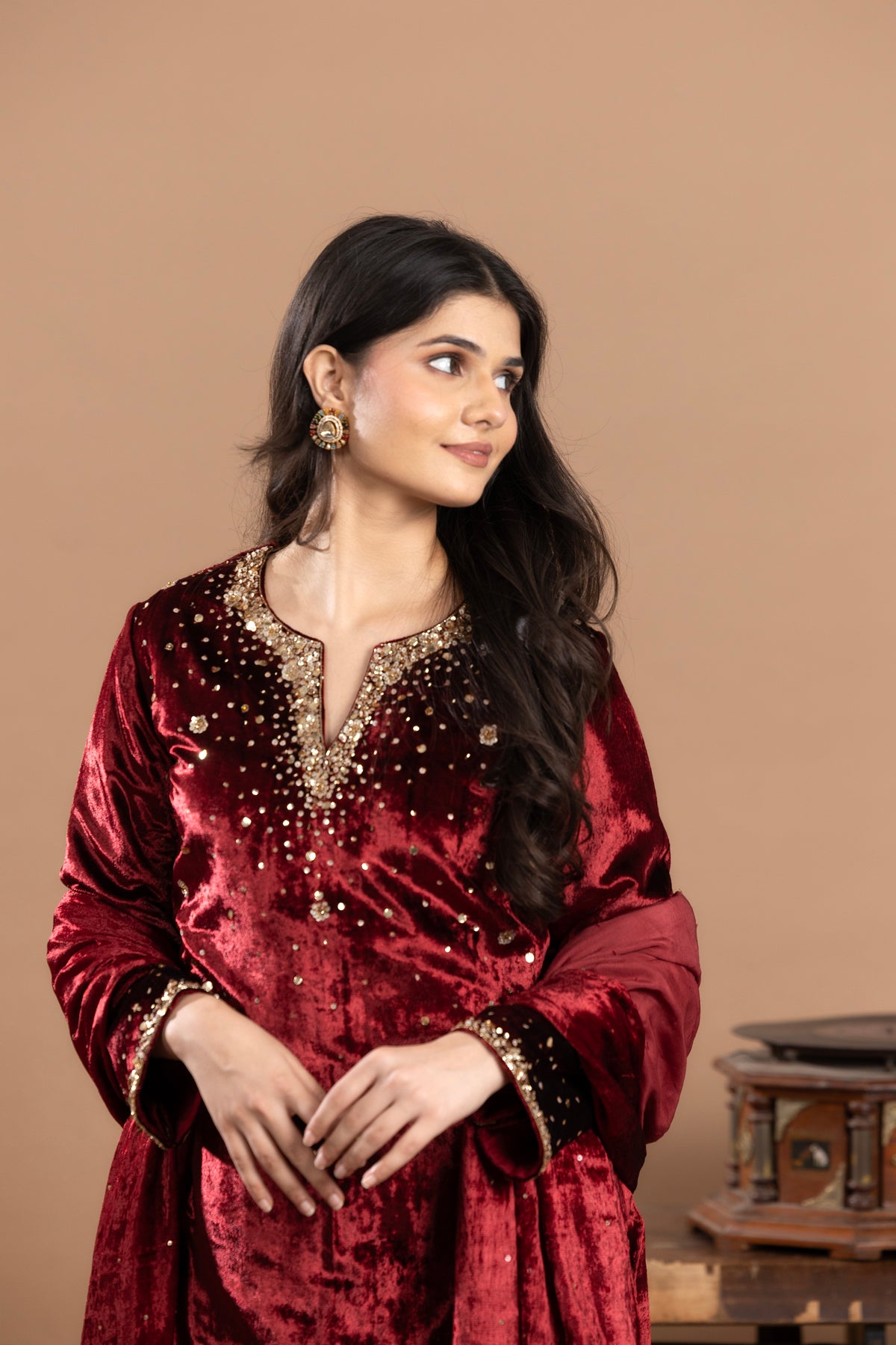 Velvet Kurta Set