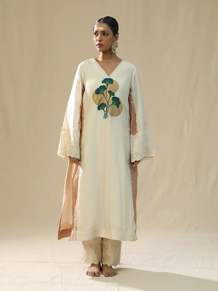 Ivory Handpainted Kurta Suit Set