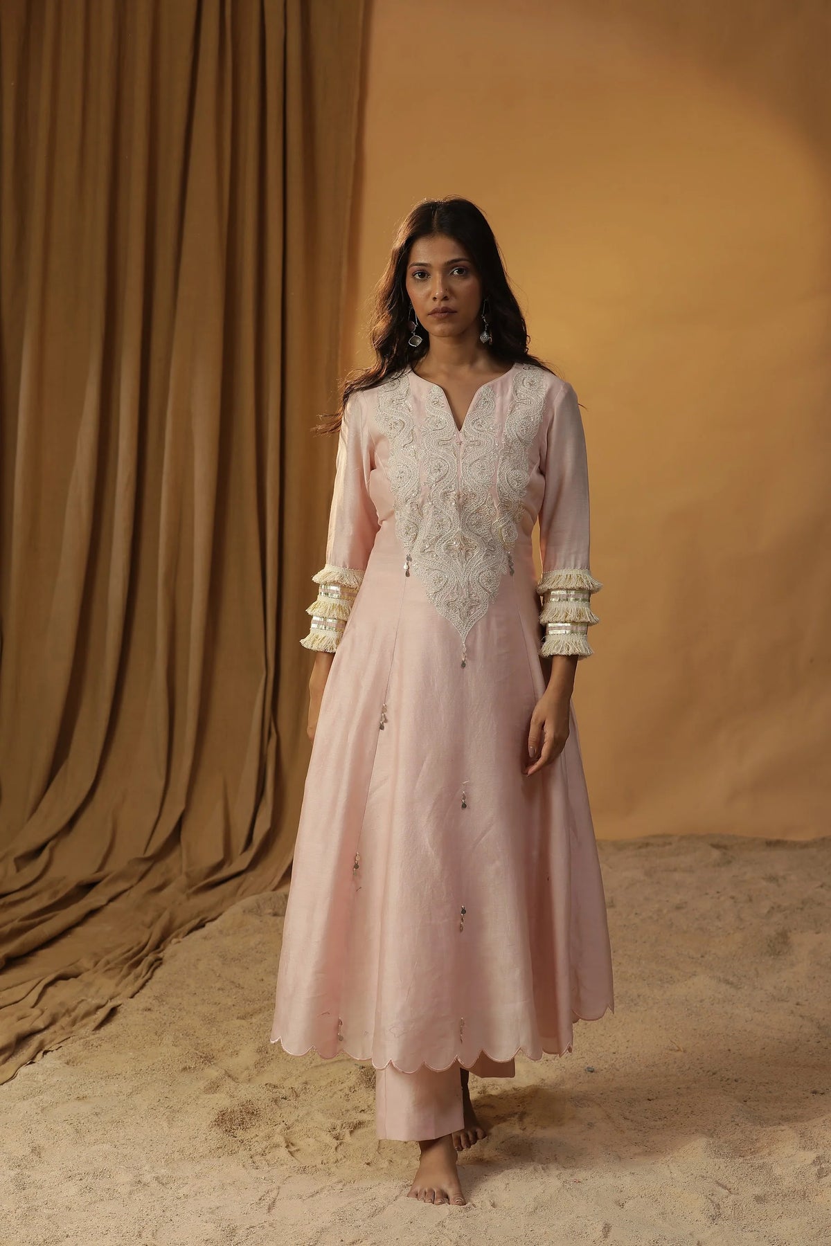 Baby Pink A-Line Suit Set