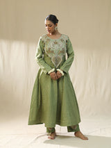 Pista Green Kastoori Self Suit Set