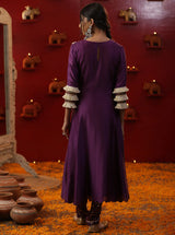 Purple Shringaar A Line Suit Set