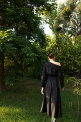 Trench Dress in Midnight Noir