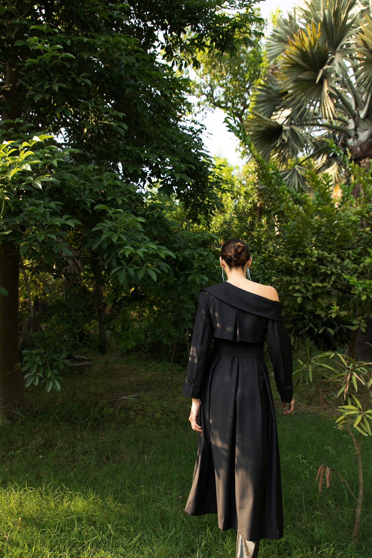 Trench Dress in Midnight Noir