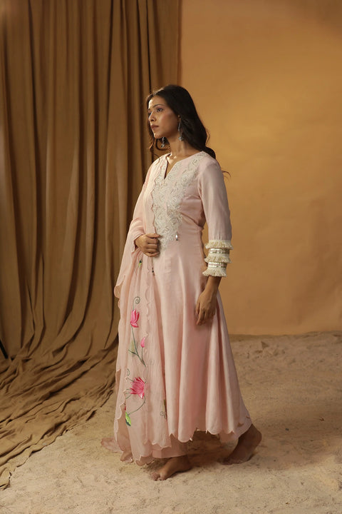 Baby Pink A-Line Suit Set
