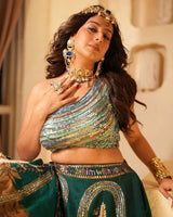 Isha Malviya In Teal Blue Handpainted Lehnga