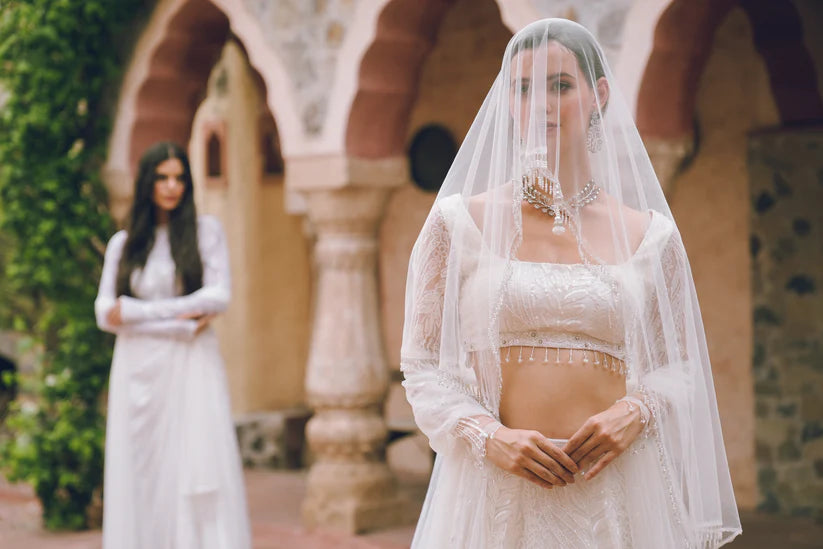 White Embroidered Lehenga Set