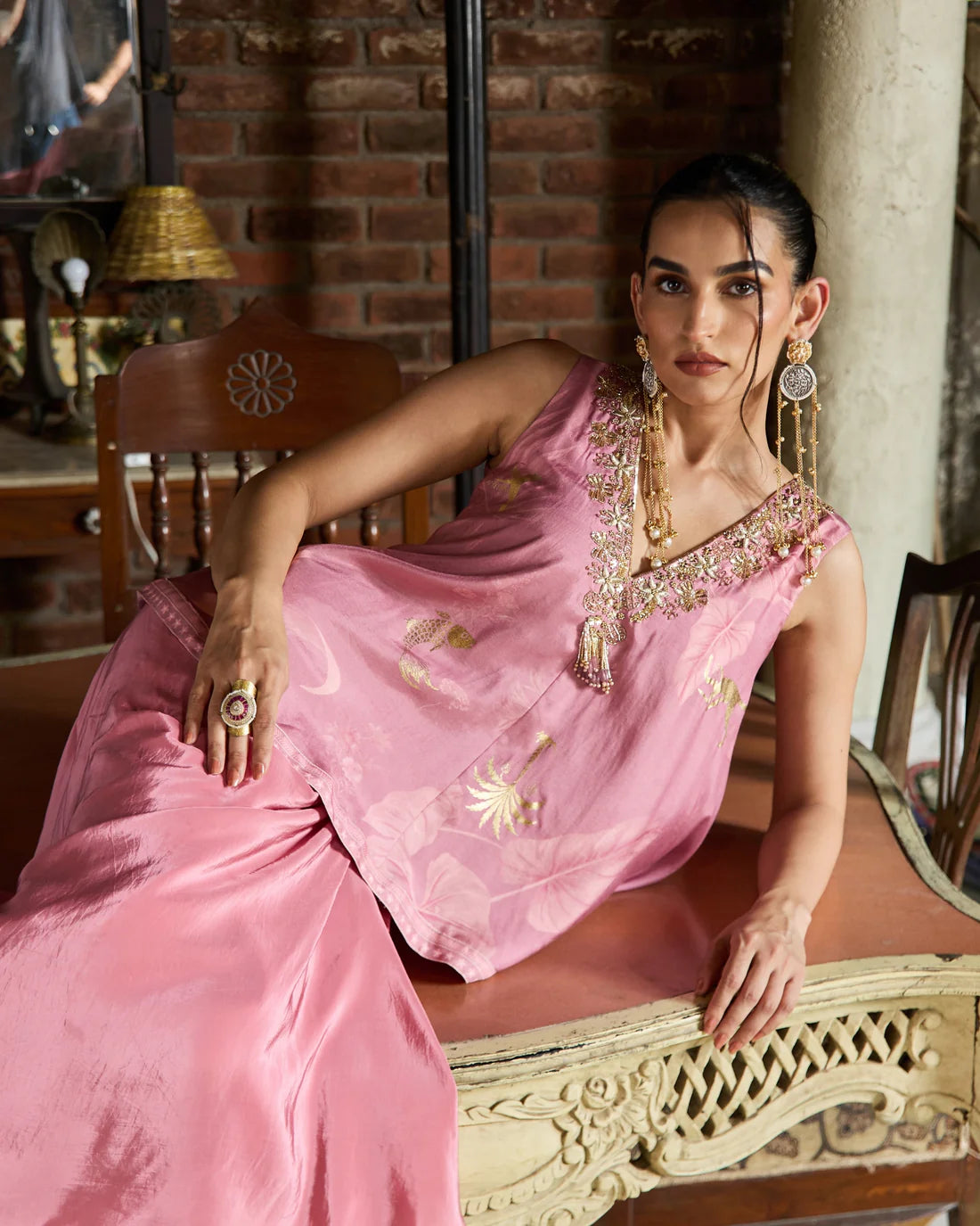 Nargis Draped Skirt And Top Set