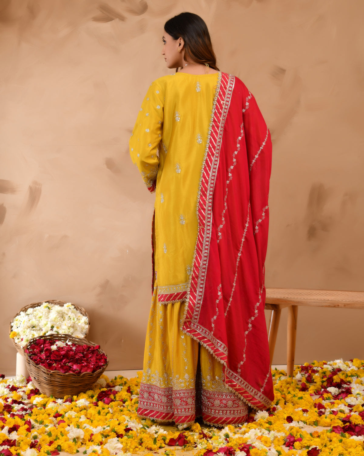 Heavy Chinnon Suit With All-Over Zarkan & Sequence Work