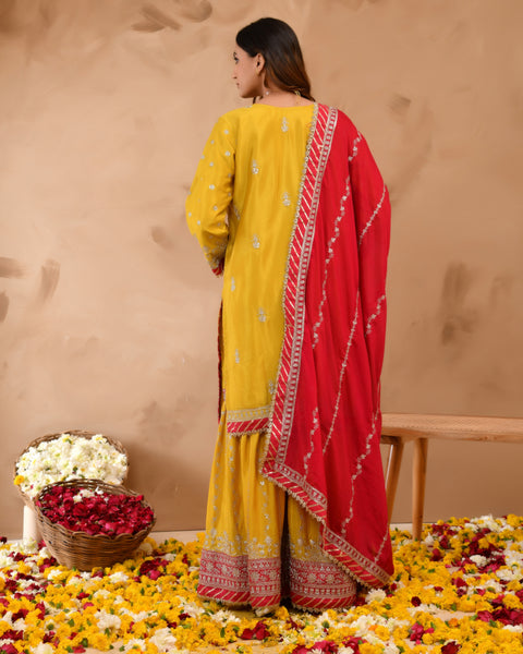 Heavy Chinnon Suit With All-Over Zarkan & Sequence Work