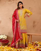 Heavy Chinnon Suit With All-Over Zarkan & Sequence Work