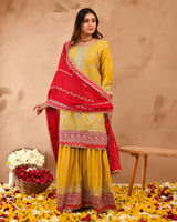 Heavy Chinnon Suit With All-Over Zarkan & Sequence Work