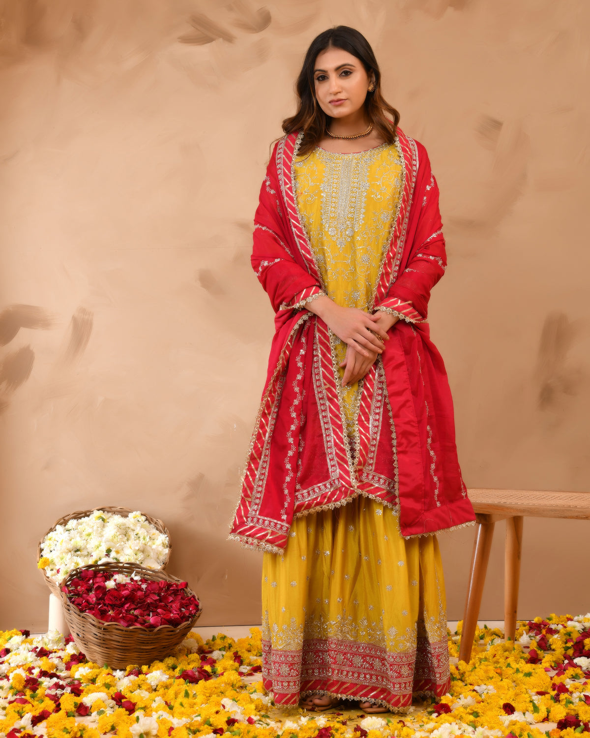 Heavy Chinnon Suit With All-Over Zarkan & Sequence Work