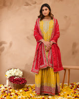 Heavy Chinnon Suit With All-Over Zarkan & Sequence Work