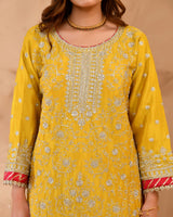 Heavy Chinnon Suit With All-Over Zarkan & Sequence Work