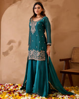 Simar Silk Suit with Cutdana Embroidery