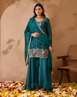 Simar Silk Suit with Cutdana Embroidery
