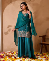 Simar Silk Suit with Cutdana Embroidery