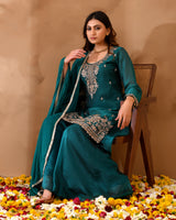 Simar Silk Suit with Cutdana Embroidery