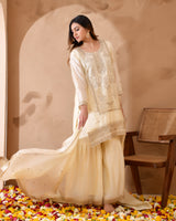 Ivory & Gold Suit With Heavy Zari Embroidery