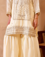 Ivory & Gold Suit With Heavy Zari Embroidery