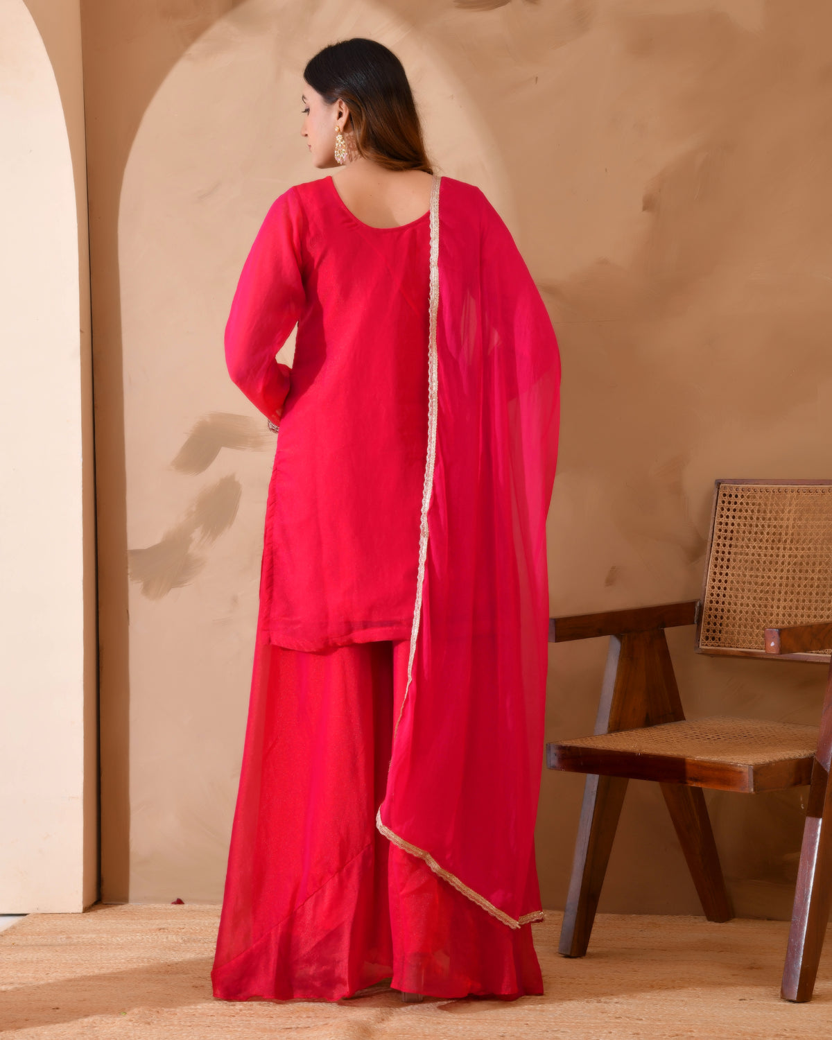 Simar Silk Suit With Cutdana Embroidery