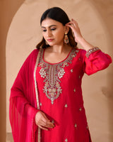Simar Silk Suit With Cutdana Embroidery