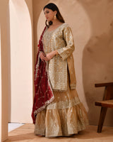 Pure Organza Suit With Heavy Zari And Zarkan Work