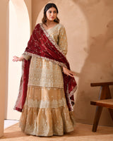 Pure Organza Suit With Heavy Zari And Zarkan Work