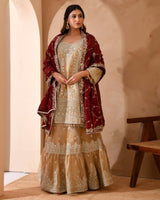 Pure Organza Suit With Heavy Zari And Zarkan Work