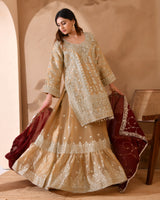 Pure Organza Suit With Heavy Zari And Zarkan Work