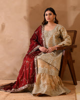 Pure Organza Suit With Heavy Zari And Zarkan Work