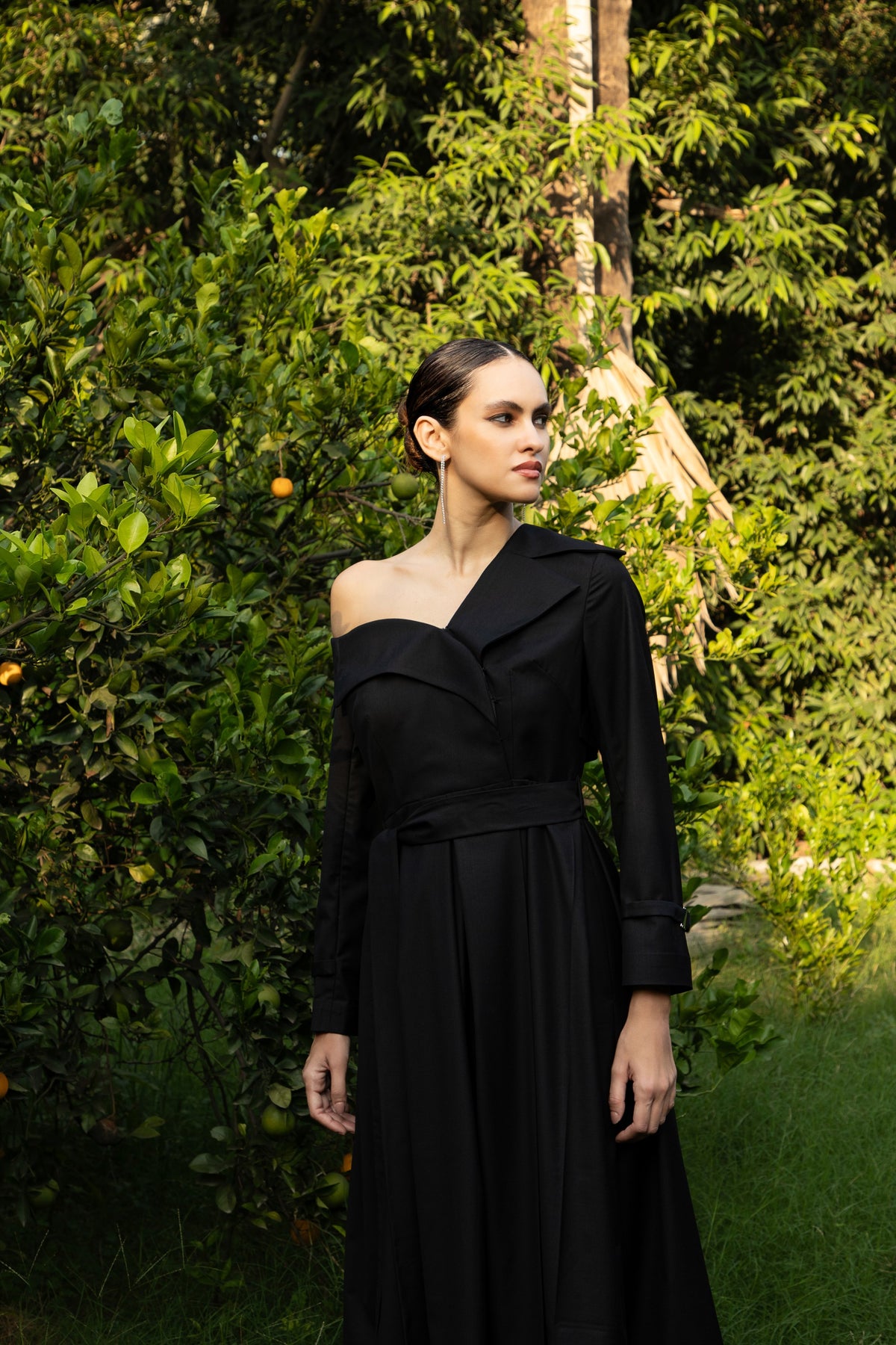 Trench Dress in Midnight Noir