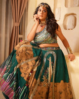 Isha Malviya In Teal Blue Handpainted Lehnga
