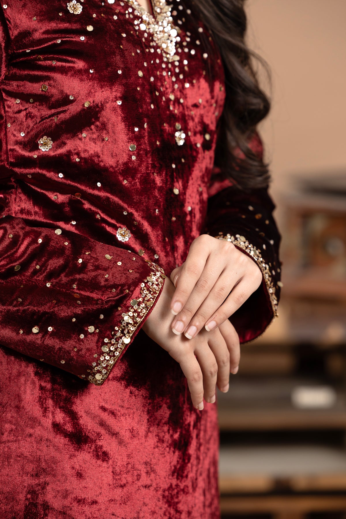 Velvet Kurta Set