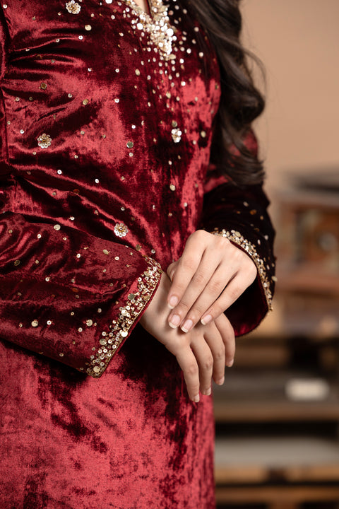 Velvet Kurta Set