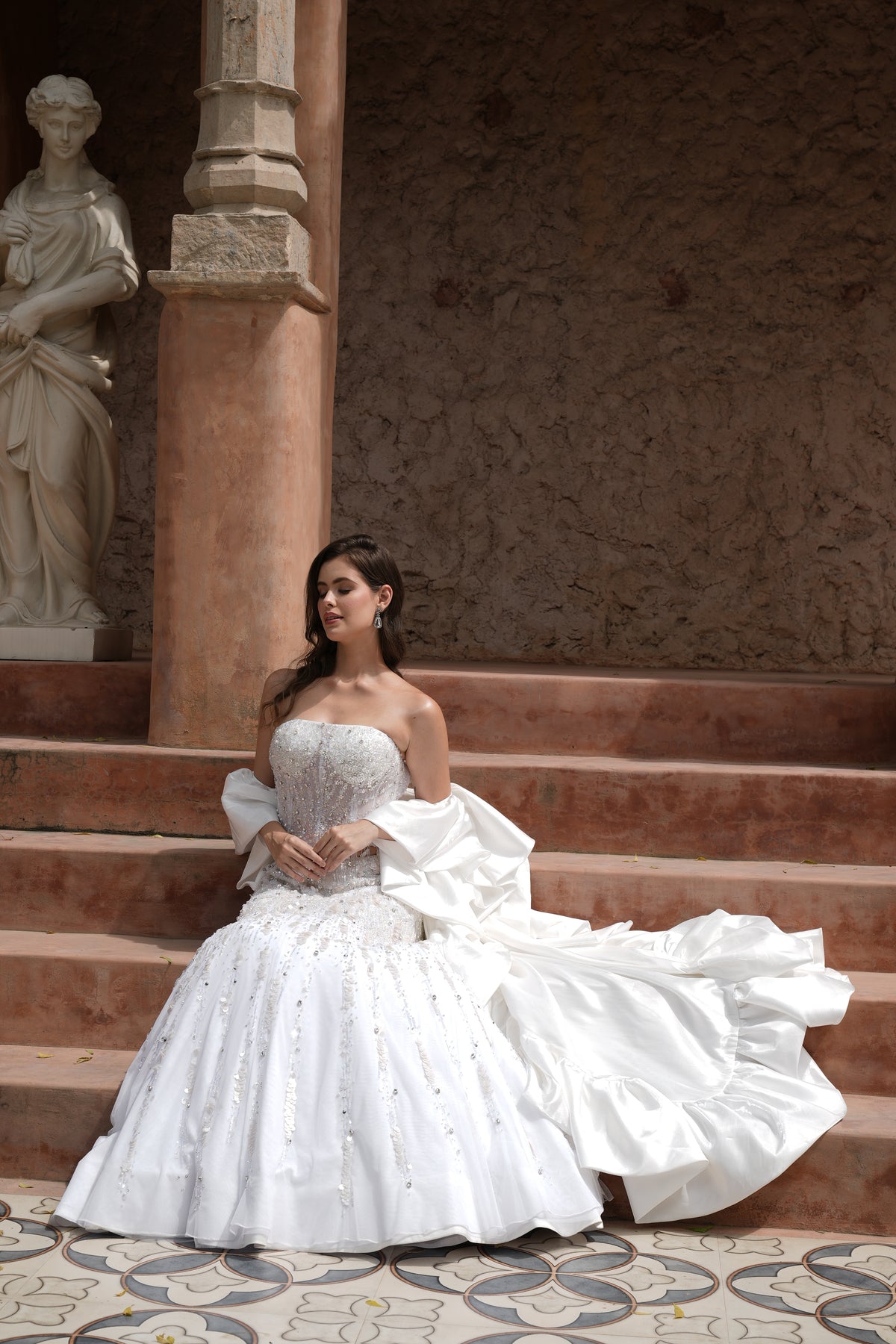 White Embroidered Corset Fishcut Lehenga Set