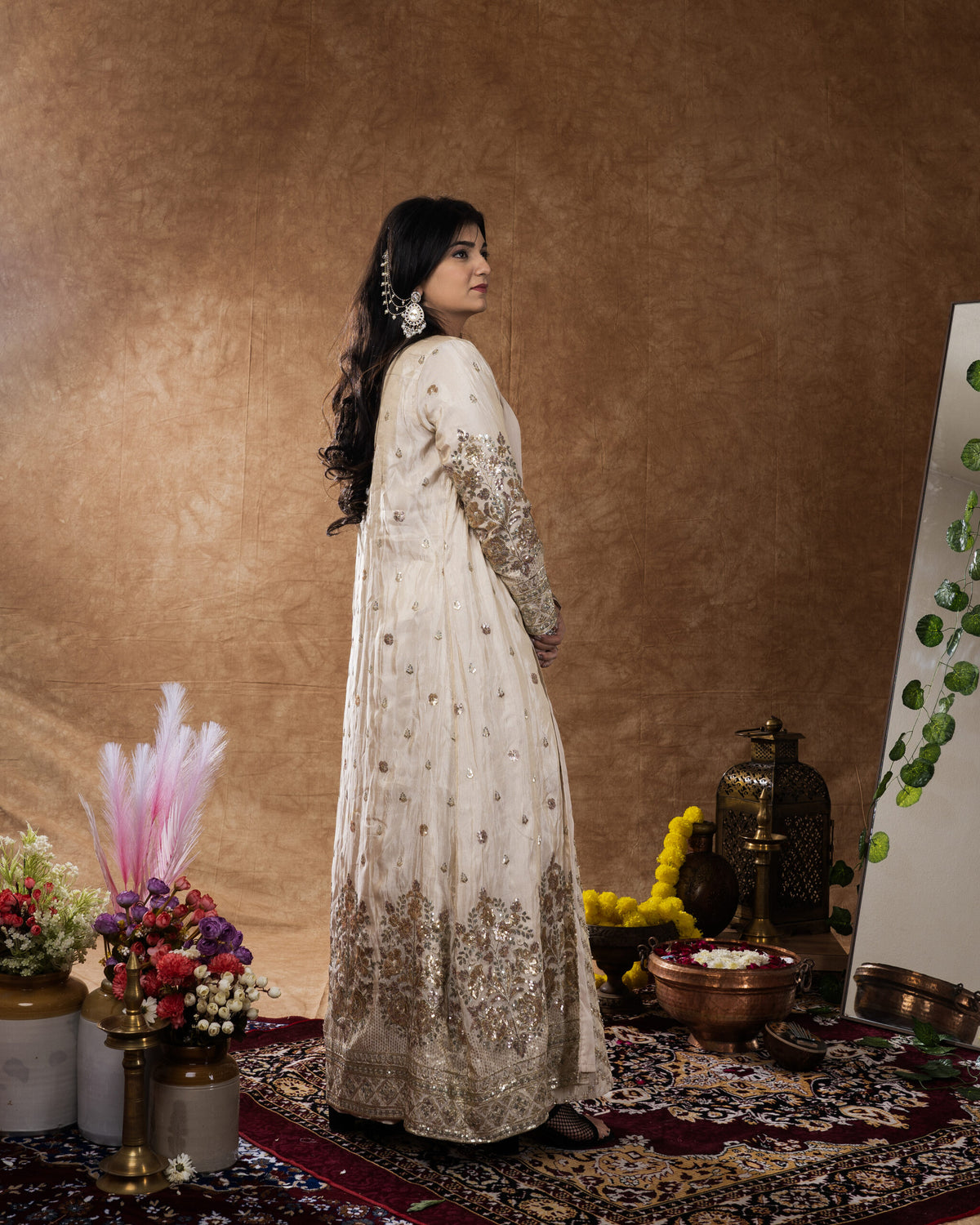 Beige Sharara + Shrug