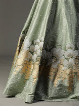 Sea Green Hanpainted Lehnga Set