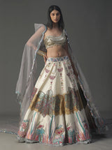 Ivory Floral Handpainted Lehnga Set