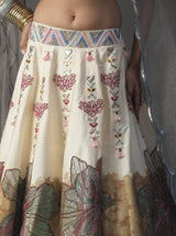 Ivory Floral Handpainted Lehnga Set