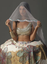 Ivory Floral Handpainted Lehnga Set