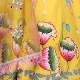 Tanya Narang In Canary Yellow Handpainted Lehenga Set