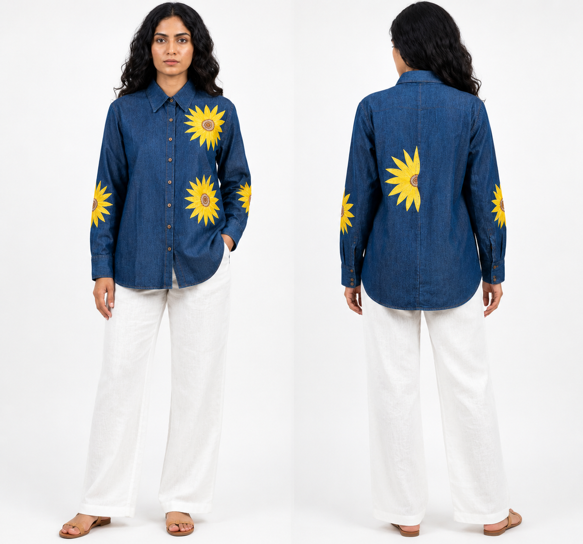 Denim Sunflower Shirt